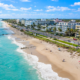 Aerial view of Palm Beach, Florida's coastline, where drug rehabilitation centers offer recovery in a serene setting.